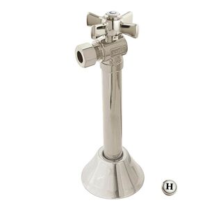 1/2'' Sweat X 3/8'' OD Comp Angle Shut-Off Valve with 5'' Extension, Brushed Nickel