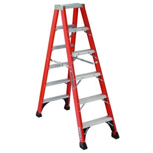 Louisville® FM1400HD Series FM1406HD Twin Front Step Ladder, 375 lb Load, 6 ft H Ladder, ANSI: ANSI Type IAA