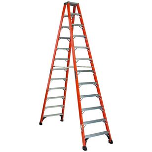 Louisville® FM1400HD Series FM1412HD Twin Front Step Ladder, 375 lb Load, 12 ft H Ladder, ANSI: ANSI Type IAA