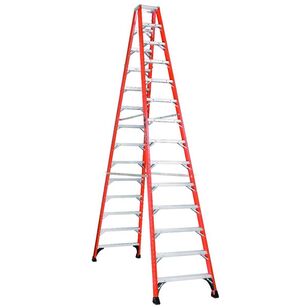 Louisville® FM1400HD Series FM1414HD Twin Front Step Ladder, 375 lb Load, 14 ft H Ladder, ANSI: ANSI Type IAA