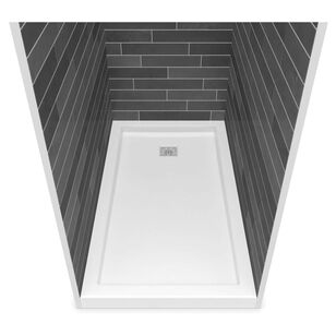 MAAX® B3 420006-504-001 Shower Base, White, Center Drain Location, 59-7/8 in L, 35-7/8 in W, 35-7/8 in D