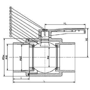 6'' Pvc Ball Valve-Slip