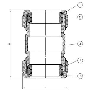 Lead Free 1-1/2'' Brass Comp Cplg