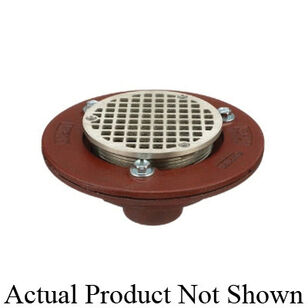 MIFAB® F100-C Series F103-30-C-5-1 Adjustable Floor Drain With Flange, Clamp, 3 in Nominal, PVC, Iron, Lacquered