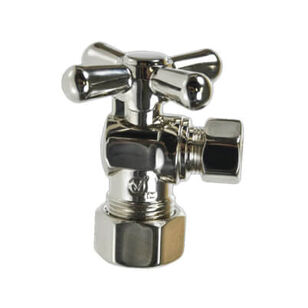 Mountain Plumbing Products MT621-NL/PEW Angle Cross Handle With 1/4-Turn Ball Valve, Brass, Pewter