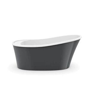 MAAX® Ariosa 106266-000-019 Bathtub, Soaker Bath Therapy, Oval, 60-1/4 in L, 32 in W, End Drain Location, Thunder Gray