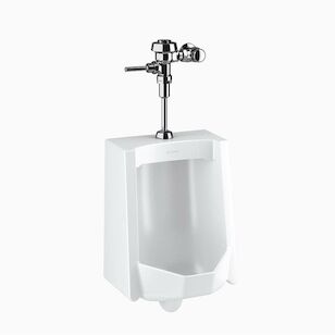 Sloan® 10021001 Urinal With ROYAL 186 Flushometer, 0.25 gpf Flush Rate, Top Spud Location, Wall Mounting, White