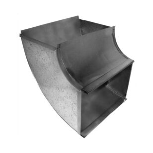 Southwark 161610 Shortway Vertical Elbow, 90 deg, 16 x 10 in, 26 ga, Steel, Hot Dipped Galvanized