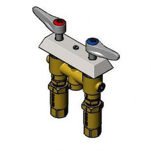 T&S B-0513-01 Concealed Mixing Faucet, FNPT End, 20 to 125 psi, Brass Body, Lever Handle Actuator, Polished Chrome