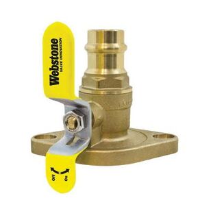 Webstone 8140 Series 81406HV Isolator Ball Valve, 1-1/2 in Nominal, Flanged, Brass