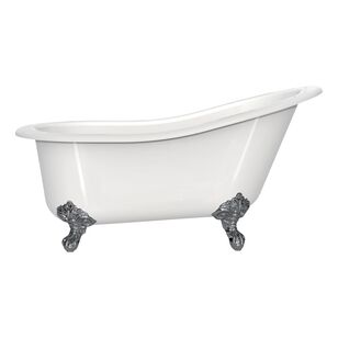 victoria + albert® Shropshire SHR-N-SW-OF+FT-SHR-PC Bathtub, Soaking Bath Therapy, Curved, 60-1/2 in L, 30 in W