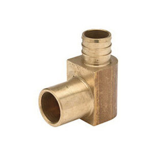 Zurn® QQE675GX Baseboard Elbow, 3/4 in F1807 PEX Barbed x 3/4 in Male Sweat, Brass